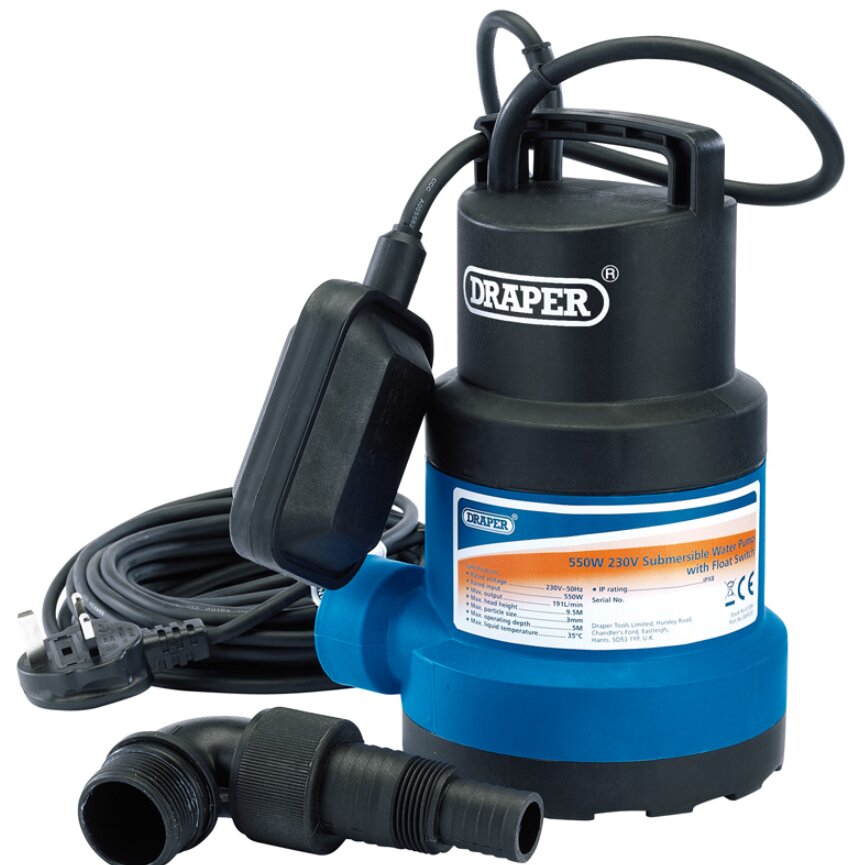 Draper 191l Min Sub Pump Clear Water 11460 Lph With Float 61584