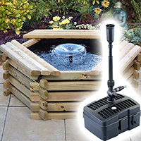 Image of Norlog Instalog Raised Wooden Pond (50 Gallons) + UV Pump