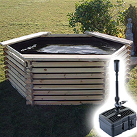 Image of Norlog Instalog Raised Wooden Pond (400 Gallons) + UV Pump