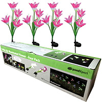 Image of PondXpert Solar Lily Flower (Pink, Set of 4)