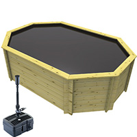 Image of GT Octagon Pond 'STRETCHED' (12', 6,452L, 44mm Board Width) & HALF PRICE PUMP