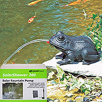 Image of PondXpert Crouching Frog Spitter (Large) & SolarShower 200