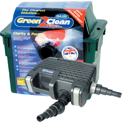 lotus green2clean 6000 filter & hozelock aquaforce 2500 pump set