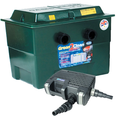 lotus green2clean 30000 filter & hozelock aquaforce 12000 pump set