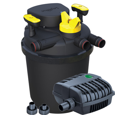 laguna pressure-flo 3000 filter & pondxpert mightymite 2500 pump set