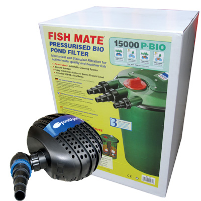 fish mate 15000 pressure filter bio & pondxpert freeflow 10000 pump set