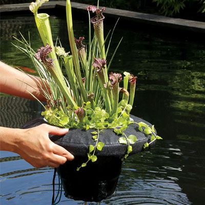 velda floating plant island with light