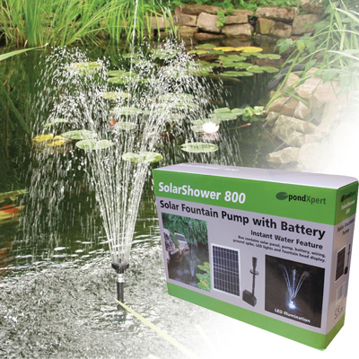 pondxpert solarshower 800 pump (with battery & led)