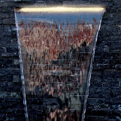 oase stainless steel waterfall 30cm plus led light strip