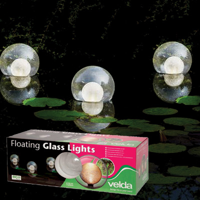 velda floating glass lights (triple set)