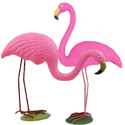 velda flamingo pond ornament twin set