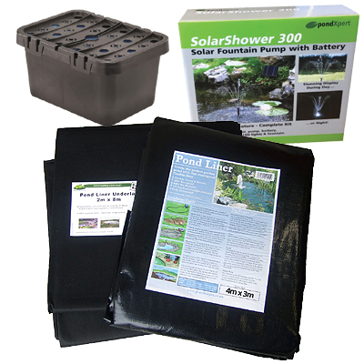 pondxpert ecofilter 2000 pond kit with 4 x 3m liner & underlay