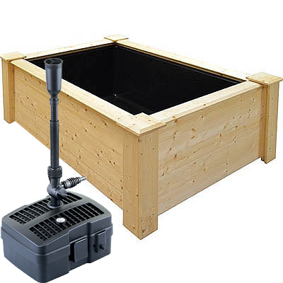 laguna medium wood surround deck pond kit