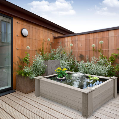laguna small wood surround deck pond kit
