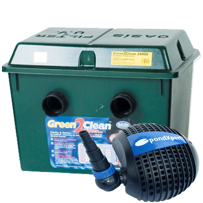 lotus green2clean 18000 filter & pondxpert pondpush 6000 pump set