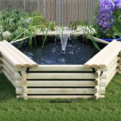 norlog instalog raised wooden pond (100 gallons)