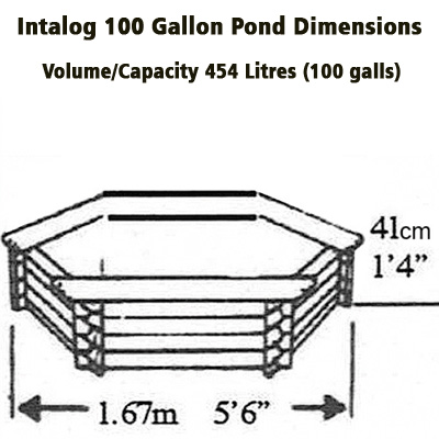 norlog instalog raised wooden pond (100 gallons)