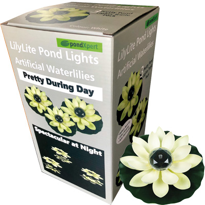 pondxpert lilylite solar waterlily (set of 3)