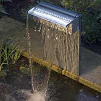 ubbink niagra stainless steel waterfall 60cm - with led