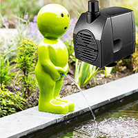 ubbink green 'boy' spitter (small) with 3m x 12mm hose & pondxpert featureflow 750