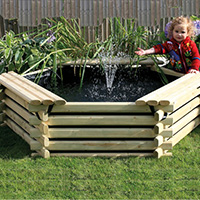 norlog instalog raised wooden pond (175 gallons)