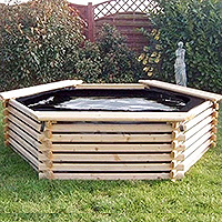 norlog instalog raised wooden pond (300 gallons)