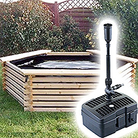 norlog instalog raised wooden pond (300 gallons) + uv pump